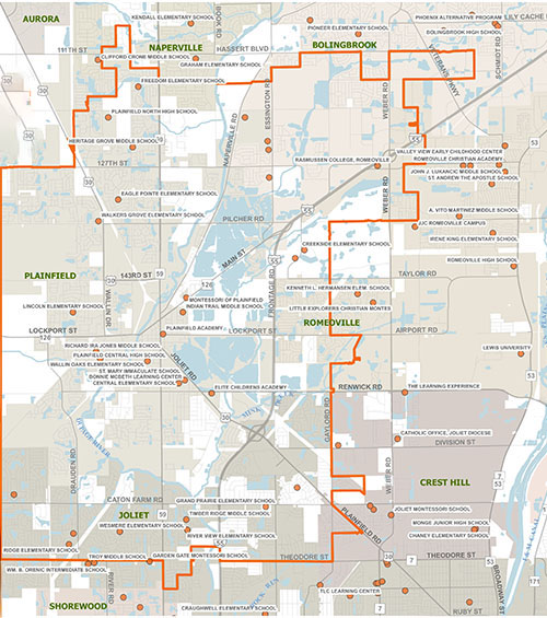 Plainfield School District 202 map